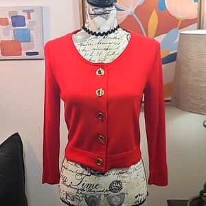 Calvin Klein cropped quarter sleeve bling button cardigan